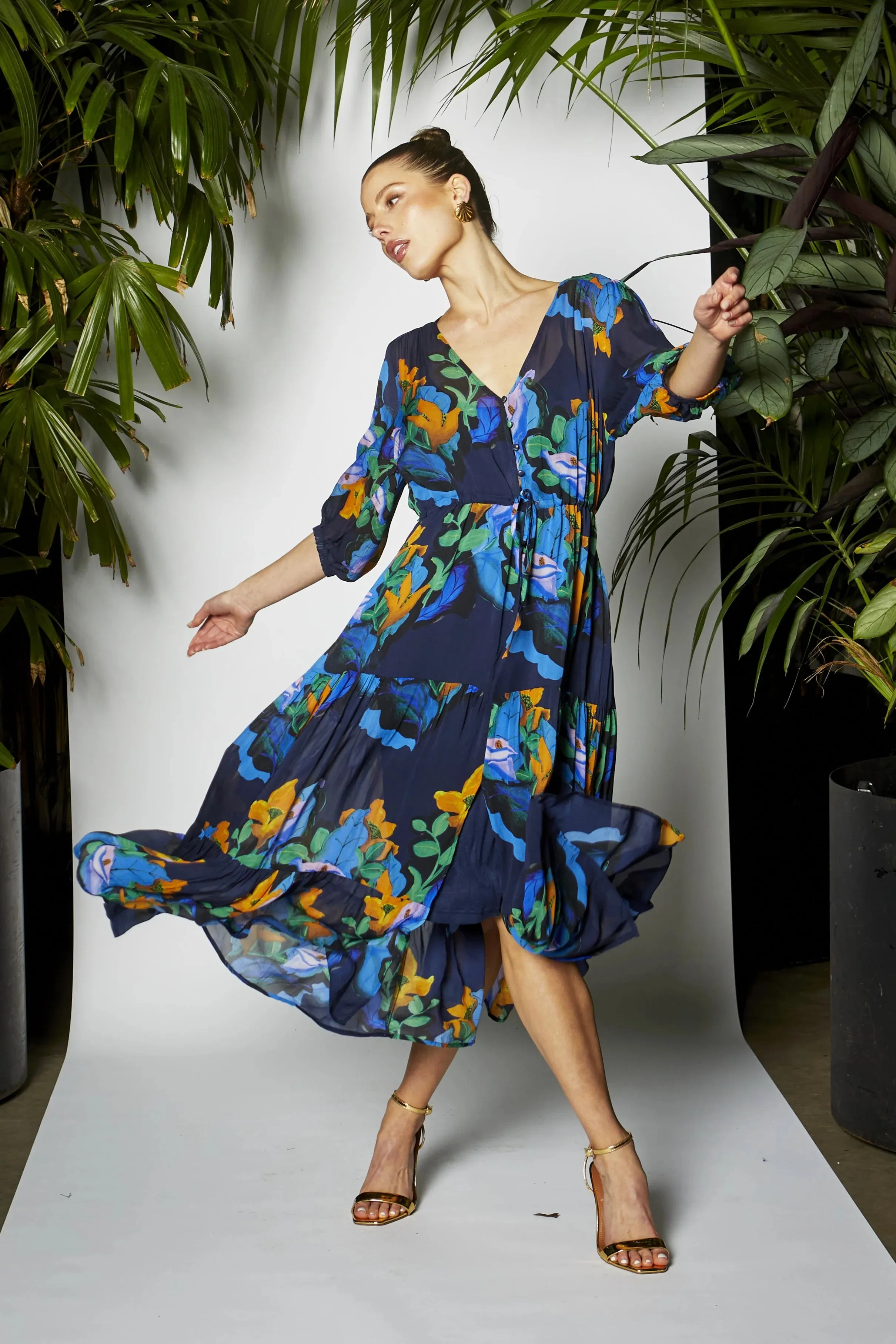 Fate   Becker Twilight Dress - Navy Floral