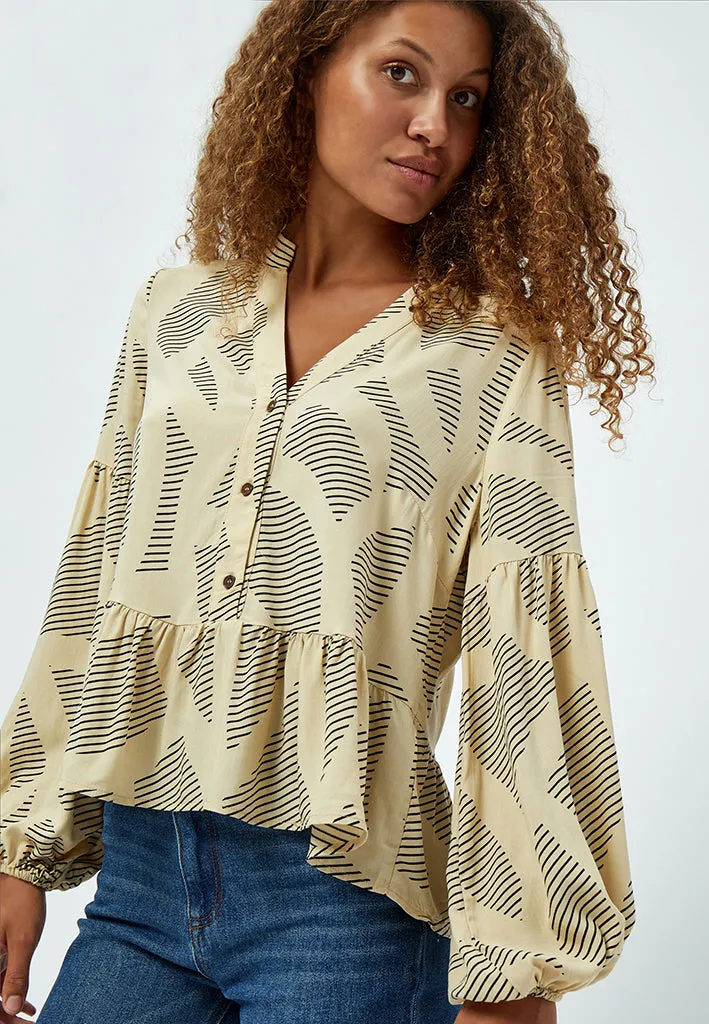 Fijola Blouse - Warm Sand Print
