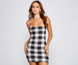First In Class Charming Plaid Mini Dress