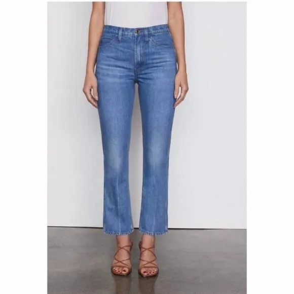 Frame Le Italien High Waist Flare Jeans In Kessler Pure Blue Size 26