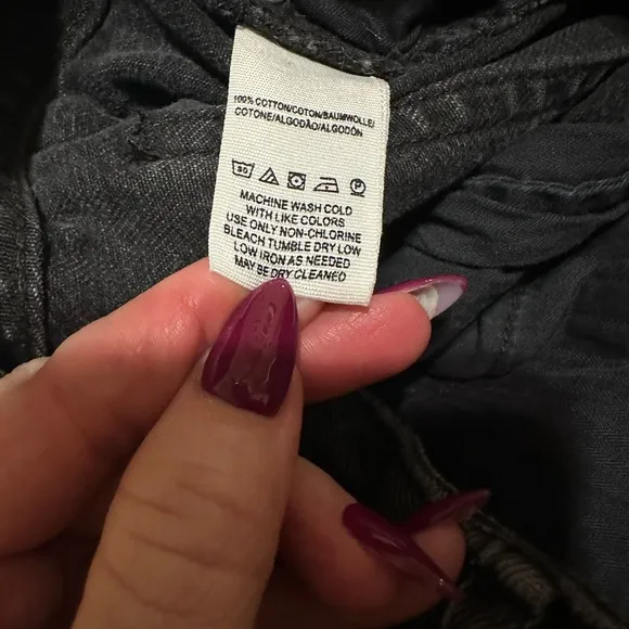 Free People Black Faded Flare Leg Raw Hem Jeans Size 29