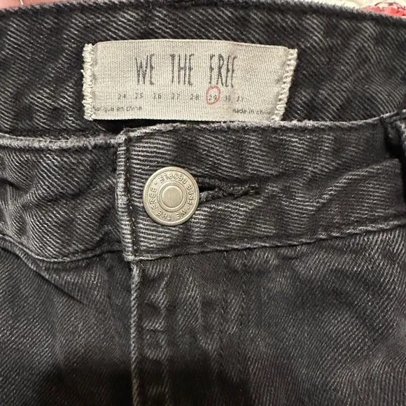 Free People Black Faded Flare Leg Raw Hem Jeans Size 29