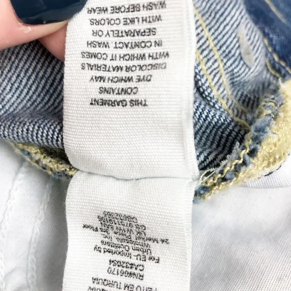 Free People We The Free Cut Off Raw Hem Distressed Straight Leg Jeans Women