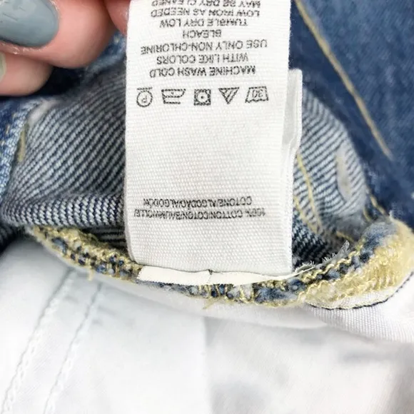 Free People We The Free Cut Off Raw Hem Distressed Straight Leg Jeans Women