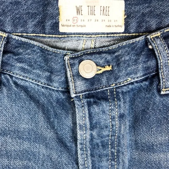 Free People We The Free Cut Off Raw Hem Distressed Straight Leg Jeans Women