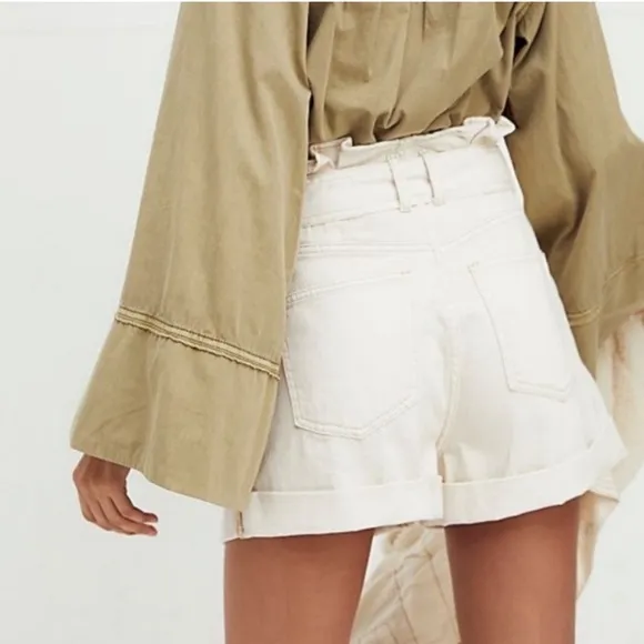 Free People We the Free Nova Denim Paperbag Shorts