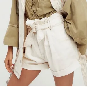 Free People We the Free Nova Denim Paperbag Shorts