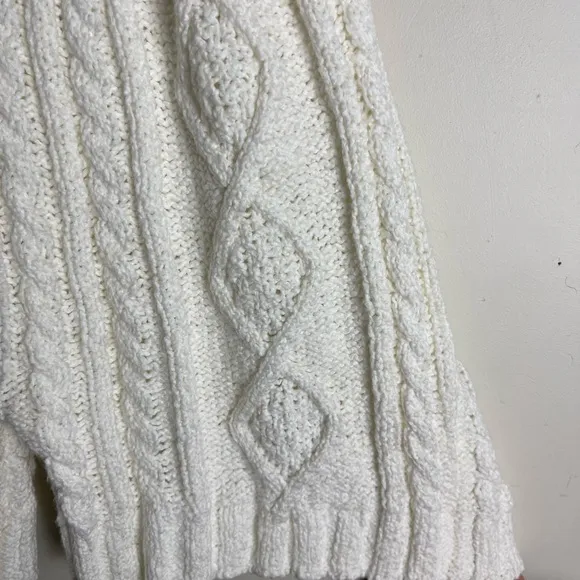 Free People Womens XS Cable Knit Sweater Shorts High Waisted Belted Ivory BOHO