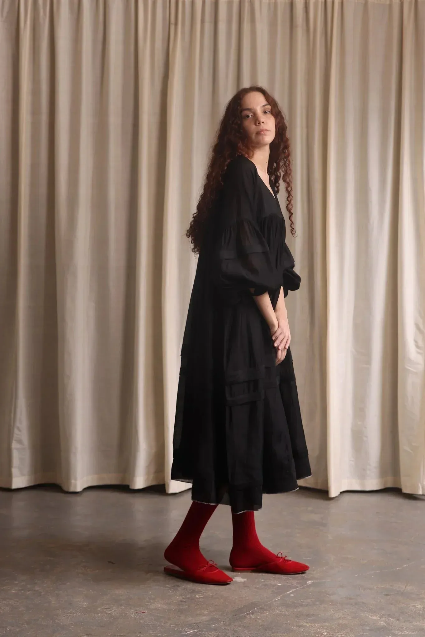 Gabriella |  Flowing V-Neck Tiered Maxi Dress