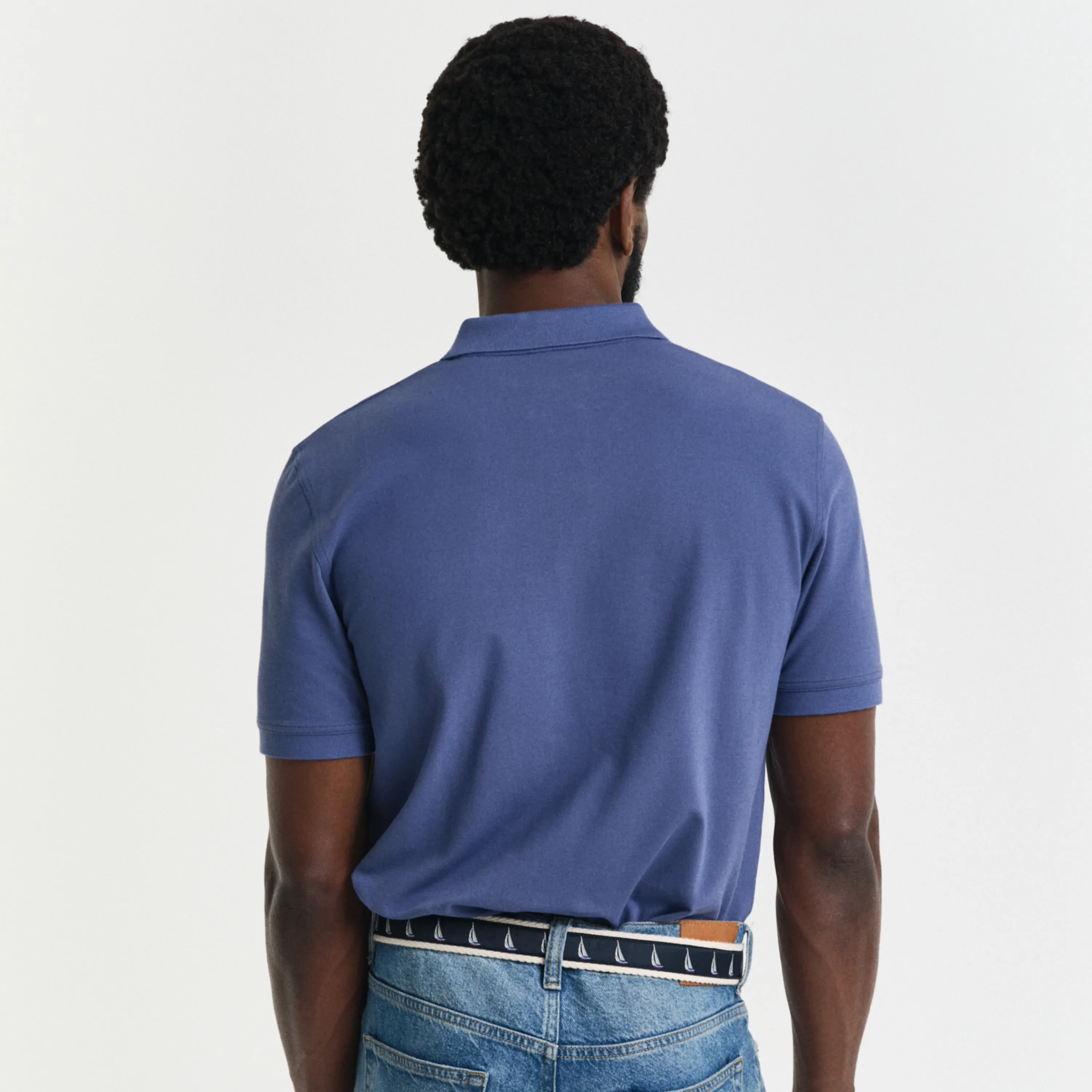 Gant Contrast Piqué Polo Shirt - Dusty Navy