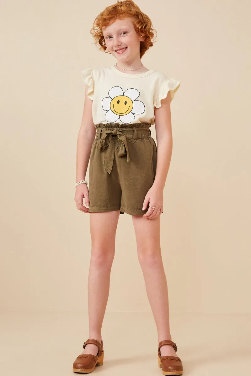 Garment Dyed Tencel Paperbag Shorts