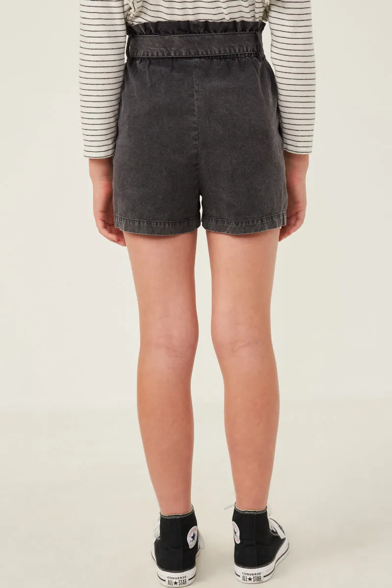 Garment Dyed Tencel Paperbag Shorts