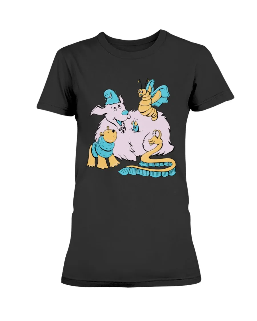 Gildan Ladies Missy Cotton T-Shirt My Happy Dog