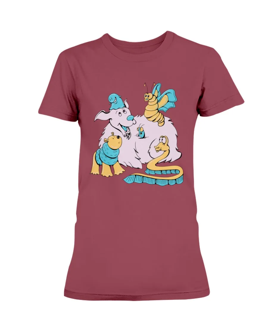 Gildan Ladies Missy Cotton T-Shirt My Happy Dog