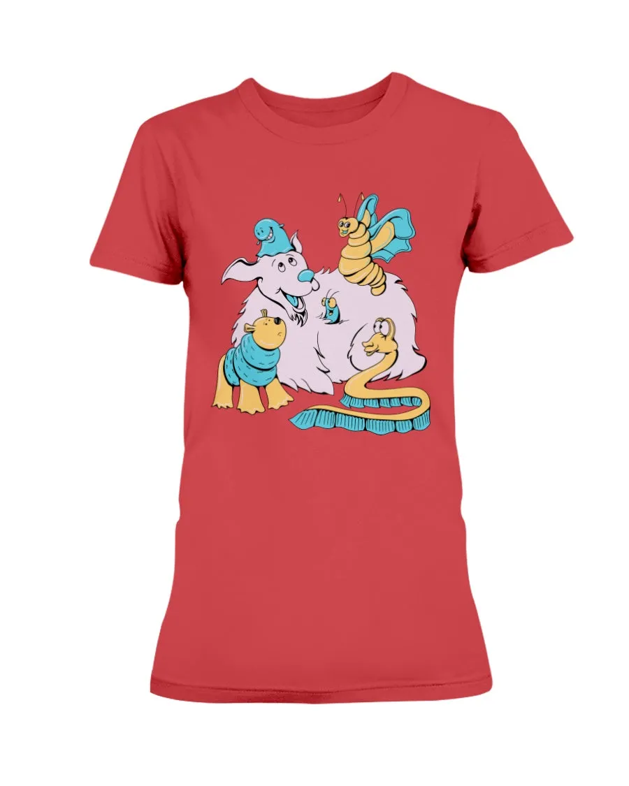 Gildan Ladies Missy Cotton T-Shirt My Happy Dog
