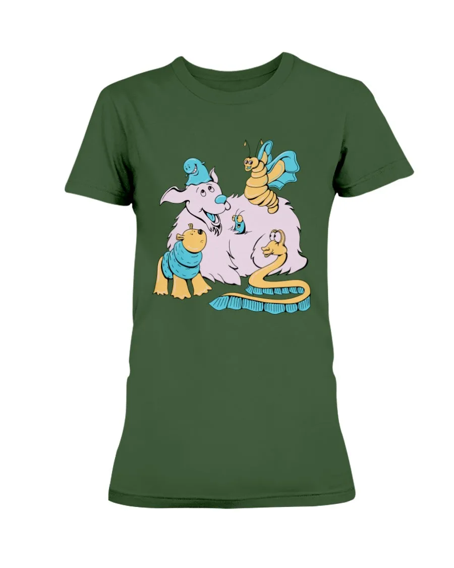 Gildan Ladies Missy Cotton T-Shirt My Happy Dog