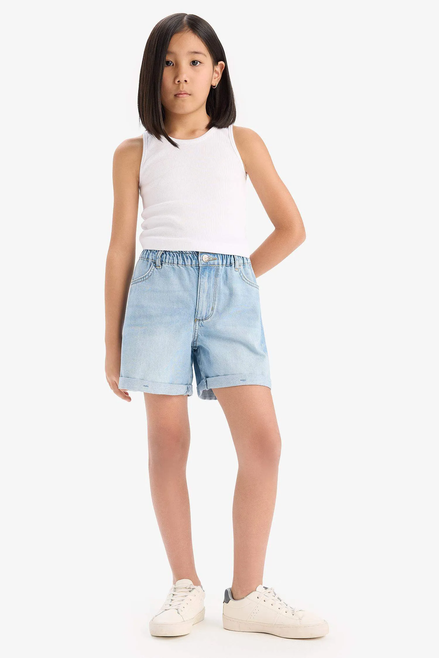 Girl Paperbag Jean Shorts