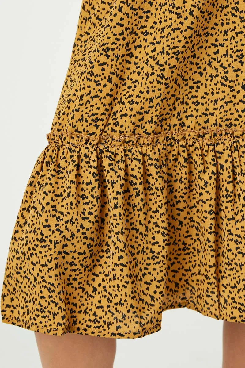 Girls Dotted Tiered Midi Skirt