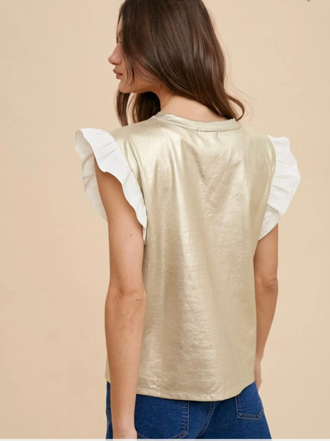 Gold Ruffle Top