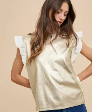 Gold Ruffle Top