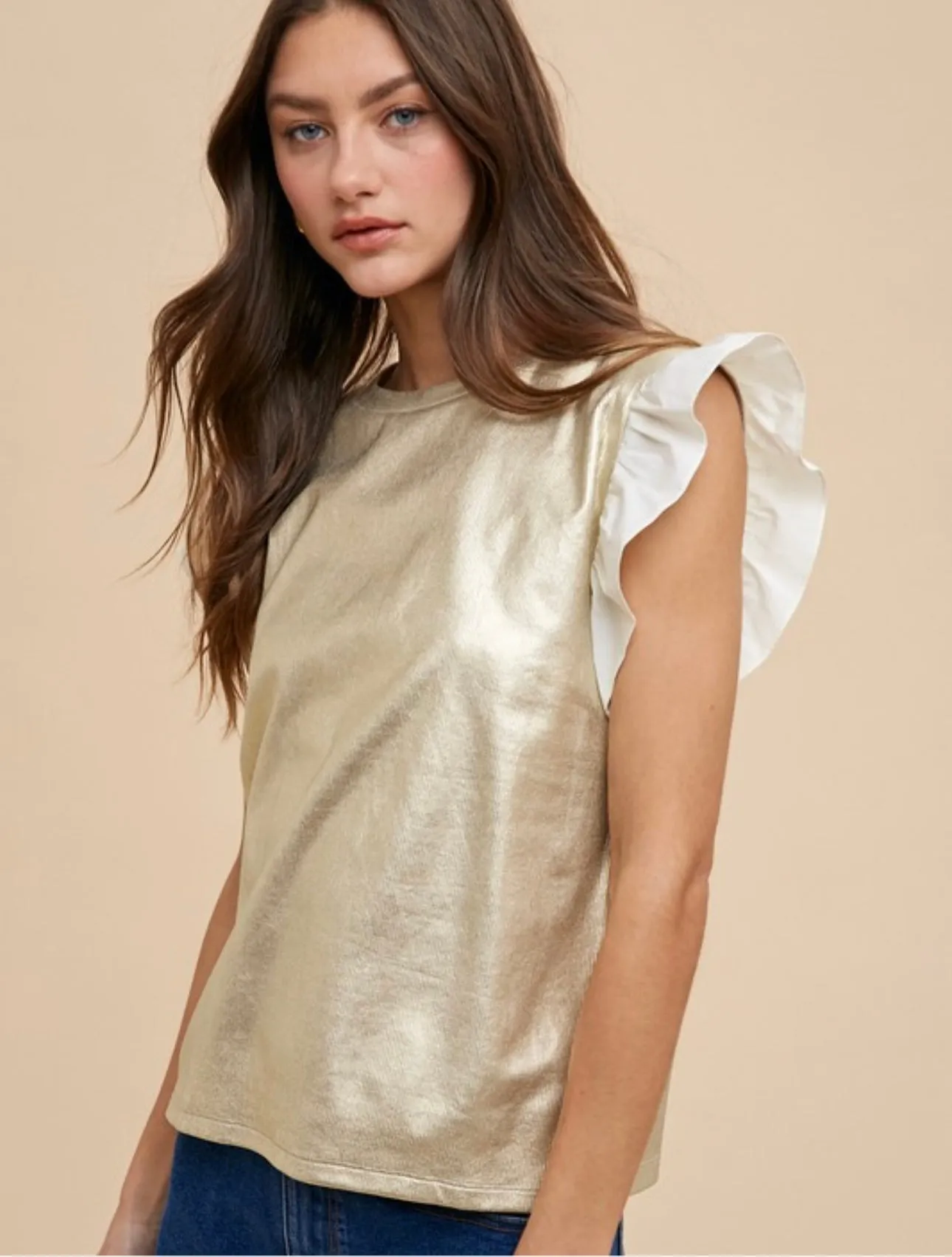 Gold Ruffle Top
