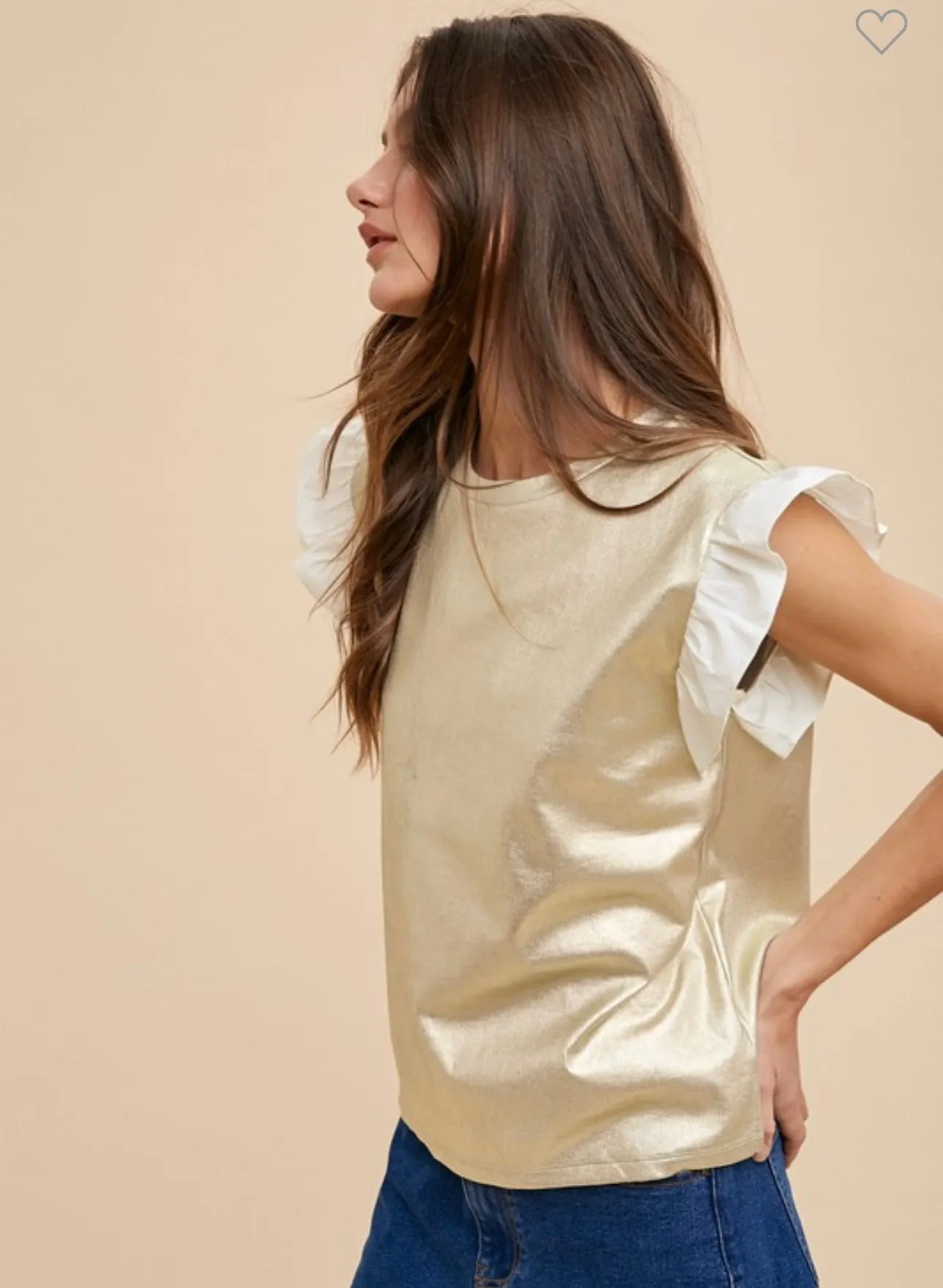 Gold Ruffle Top