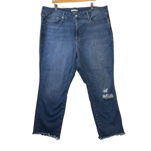 GOOD AMERICAN  Good Straight High-rise Straight Jeans - Blue407 - Plus Size 22