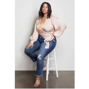GOOD AMERICAN  Good Straight High-rise Straight Jeans - Blue407 - Plus Size 22