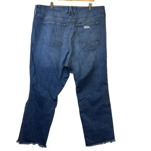 GOOD AMERICAN  Good Straight High-rise Straight Jeans - Blue407 - Plus Size 22
