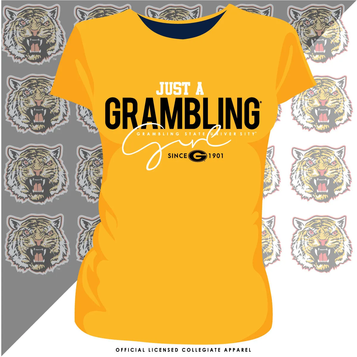 Grambling State | Just A Girl Gold Ladies Tees (**)