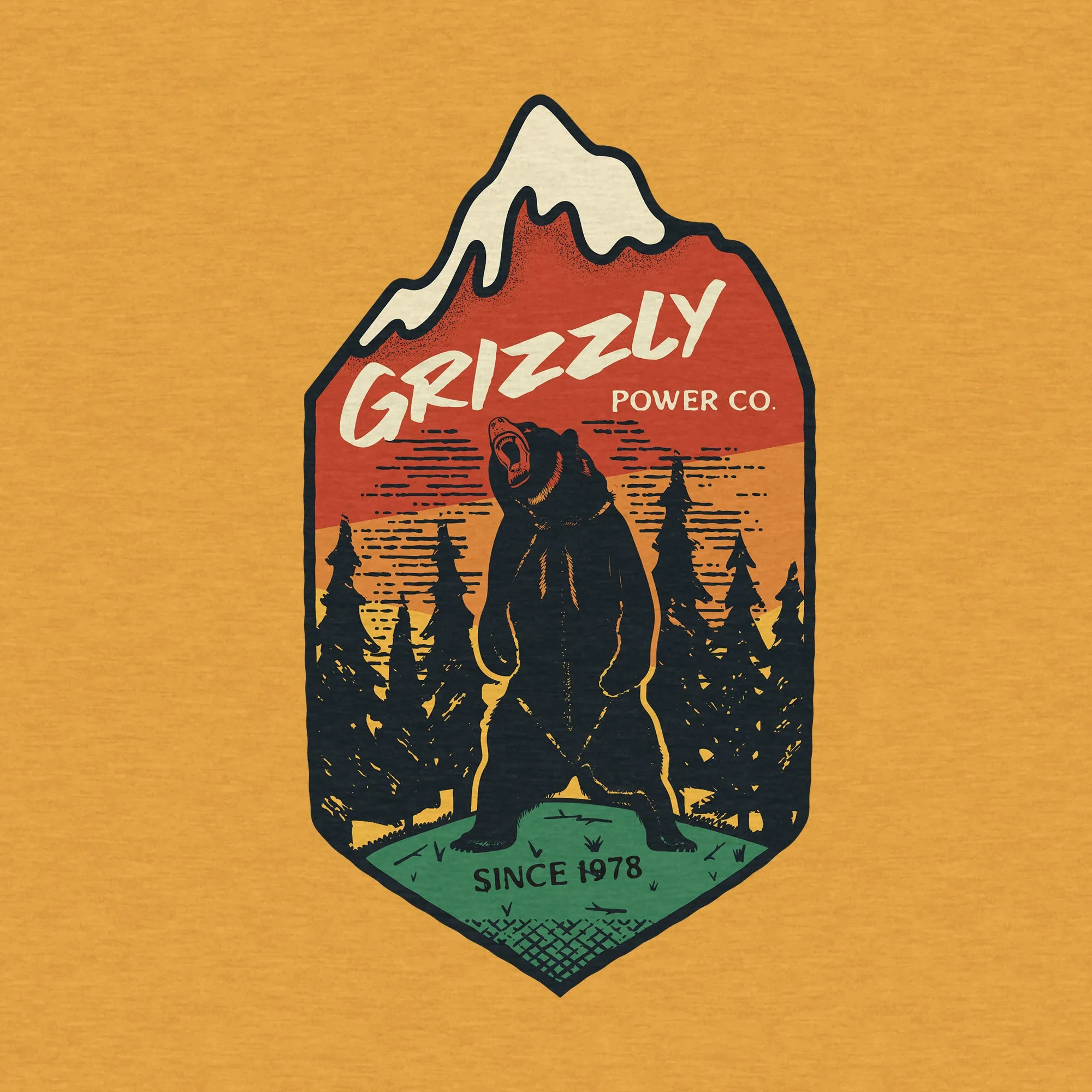 Grizzly Power Co., Bear, Outdoors - Men's Cotton Tee