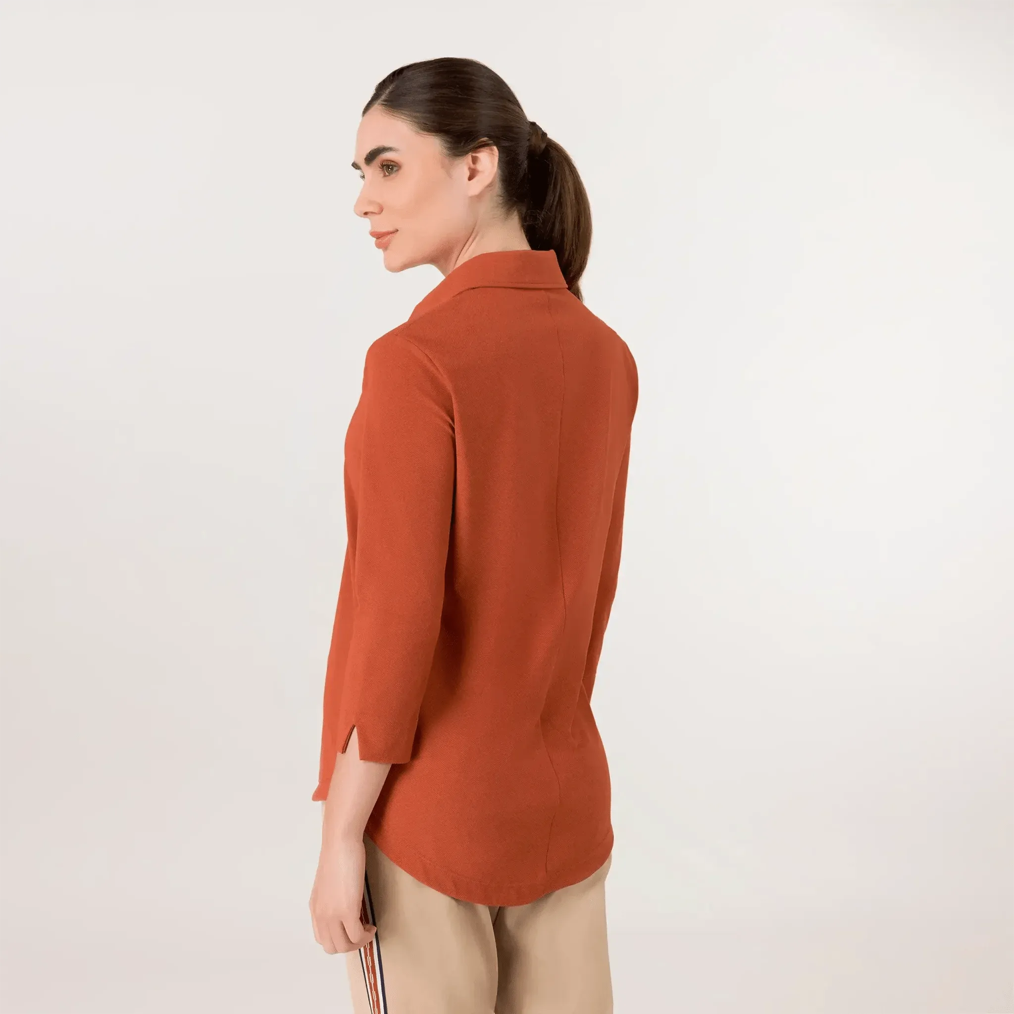 Half-Zip Polo Top - SEASONAL TURMERIC