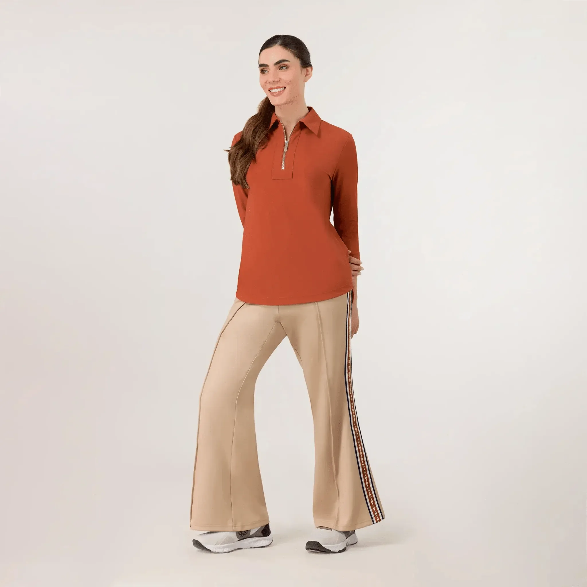 Half-Zip Polo Top - SEASONAL TURMERIC