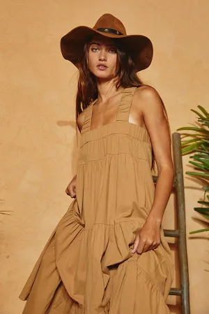 Halter Neck Tiered Midi Dress