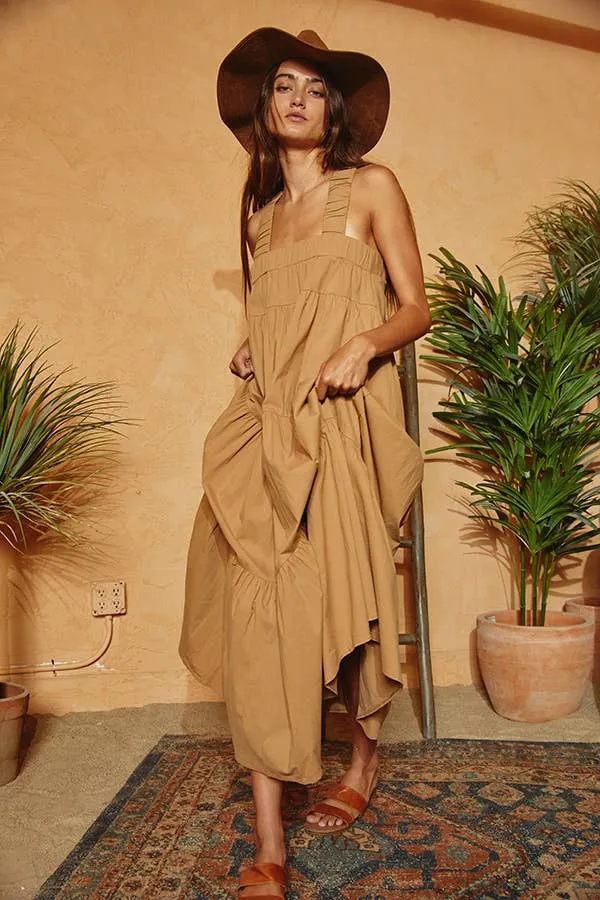 Halter Neck Tiered Midi Dress
