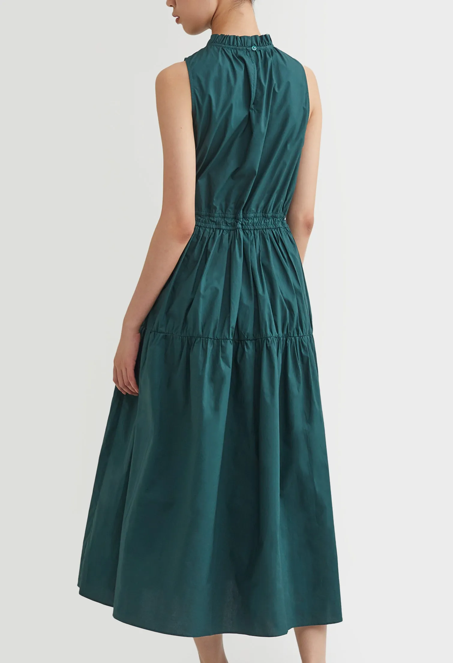 Halter Tiered Tie-Front Dress