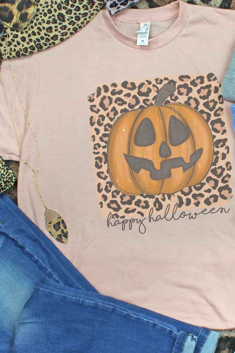 Happy Halloween Jack-O-Leopard Unisex Poly-Rich Blend Tee