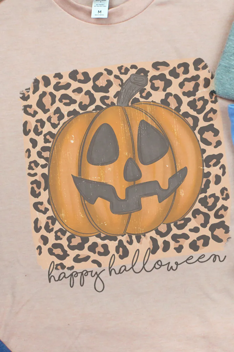Happy Halloween Jack-O-Leopard Unisex Poly-Rich Blend Tee