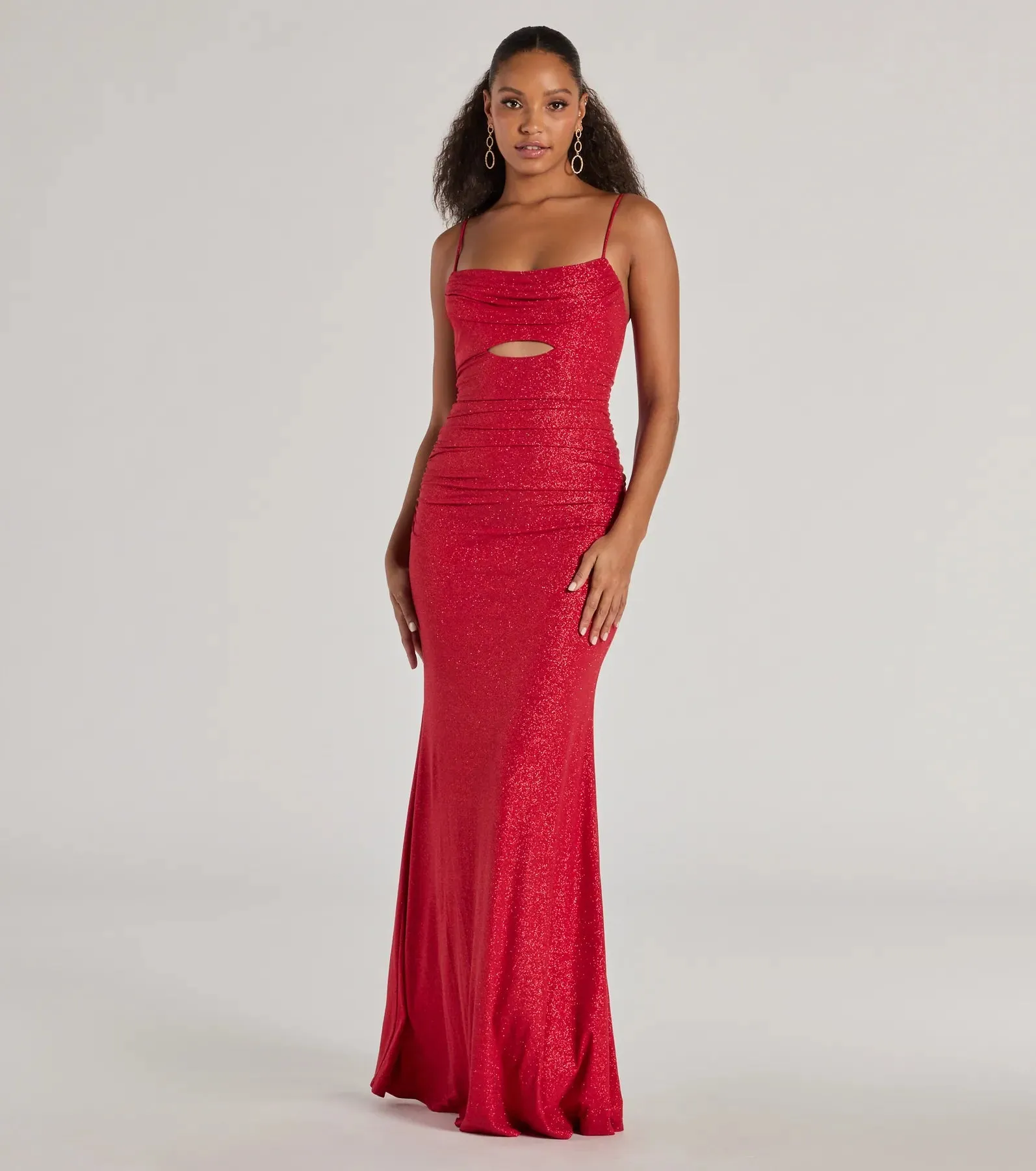 Harley Sleeveless Cutout Mermaid Glitter Formal Dress