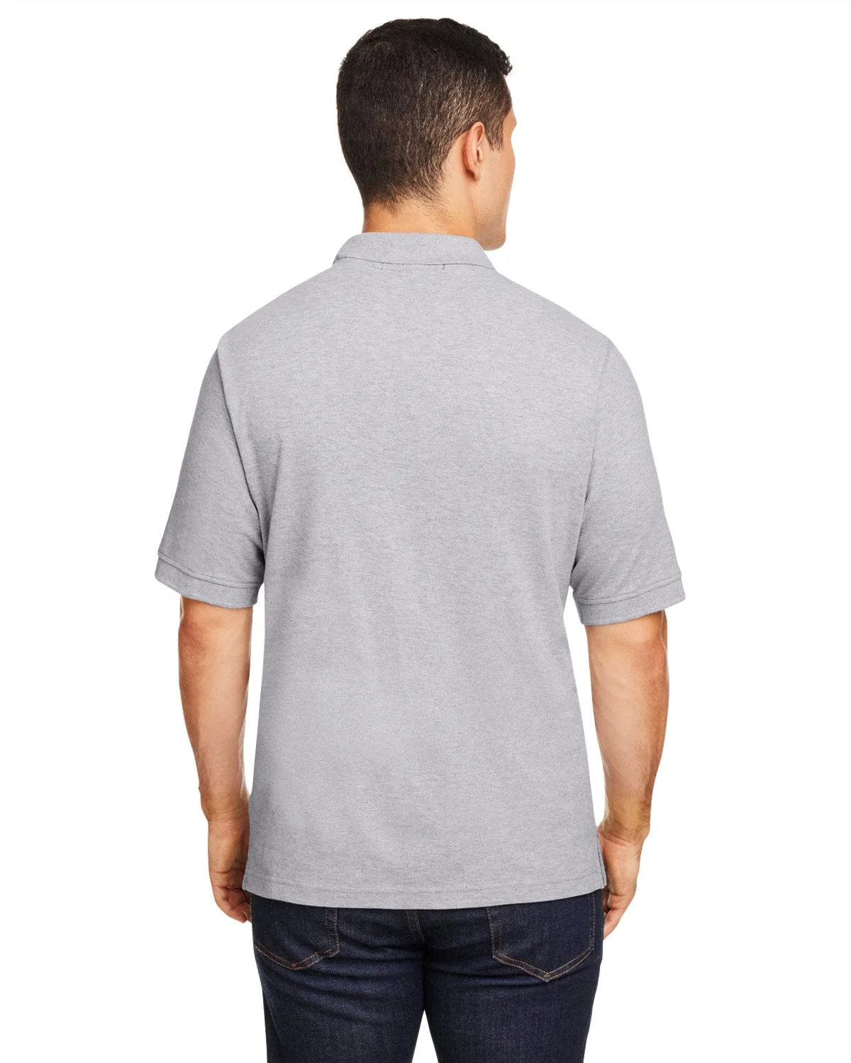 Harriton Cotton Pique Polo Shirt | Grey Heather