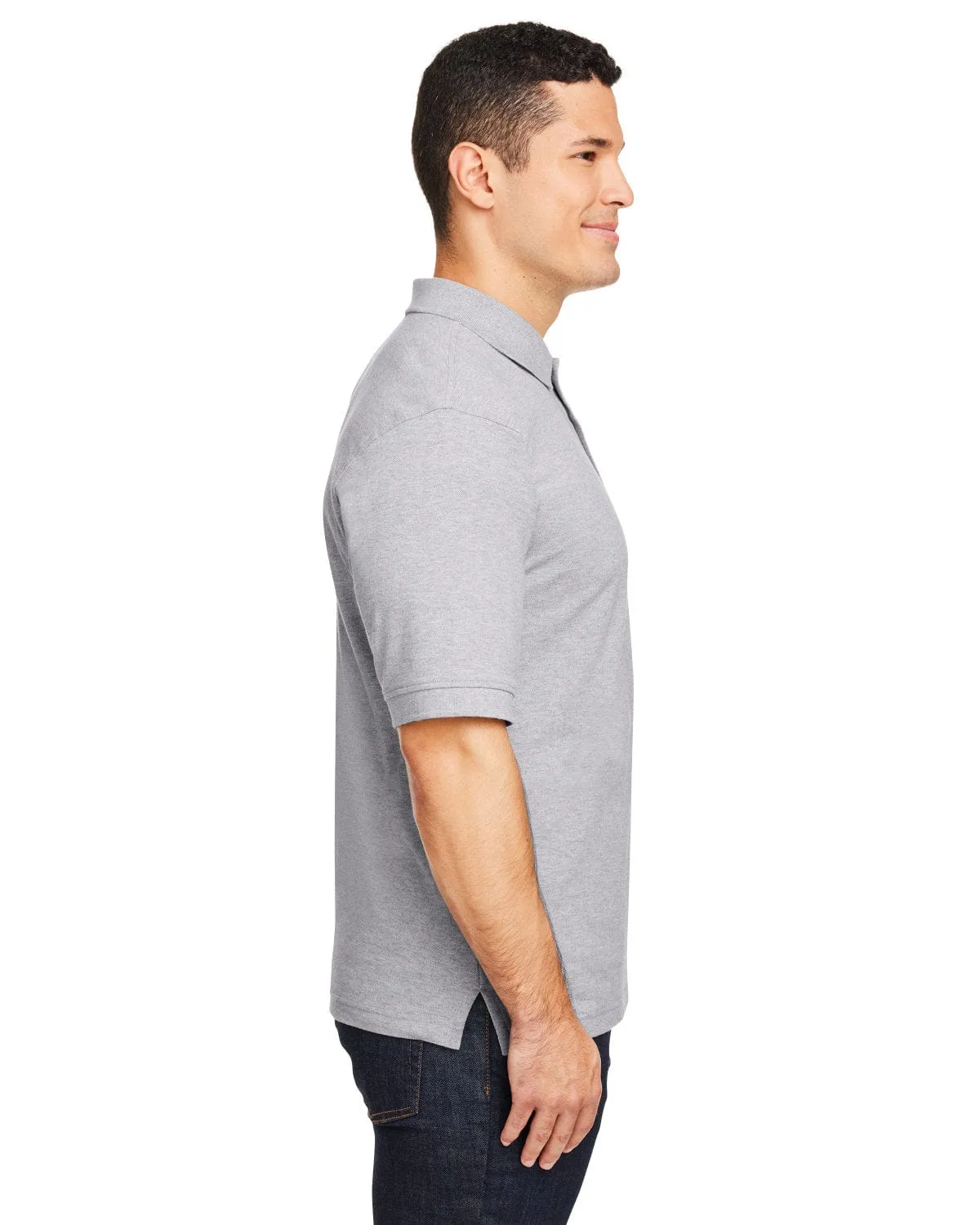 Harriton Cotton Pique Polo Shirt | Grey Heather