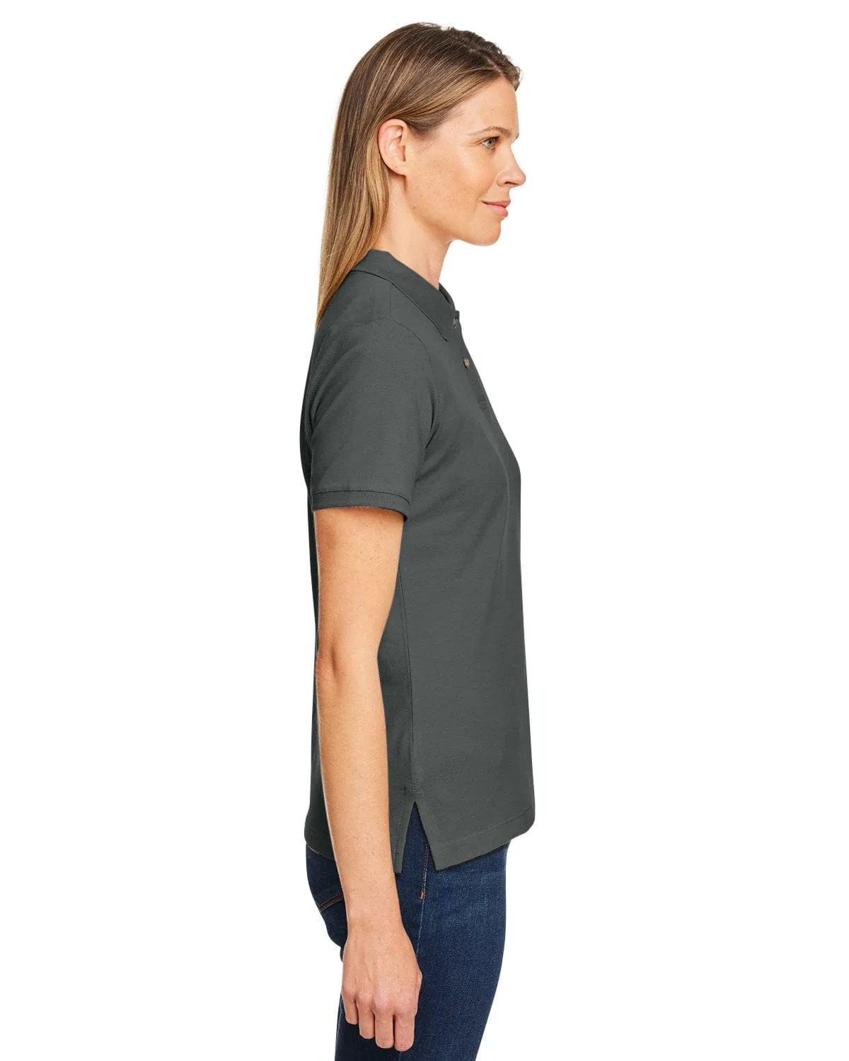 Harriton Ladies Cotton Pique Polo Shirt | Charcoal