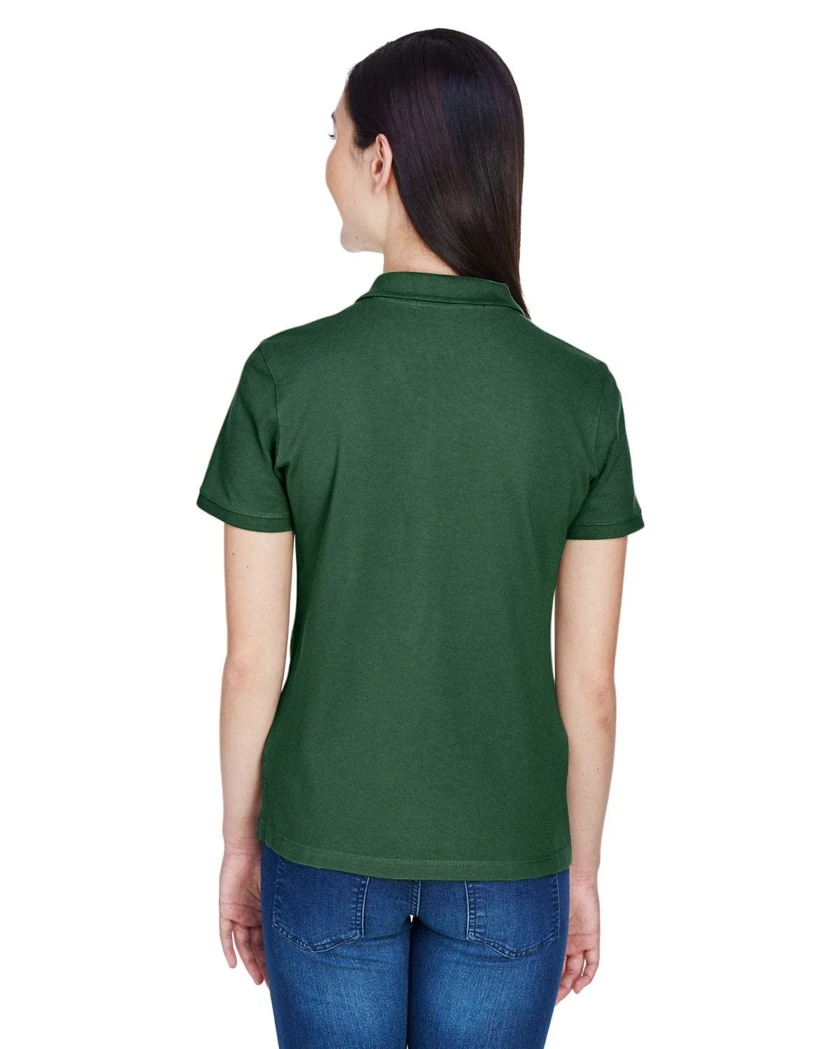 Harriton Ladies Cotton Pique Polo Shirt | Dark Green