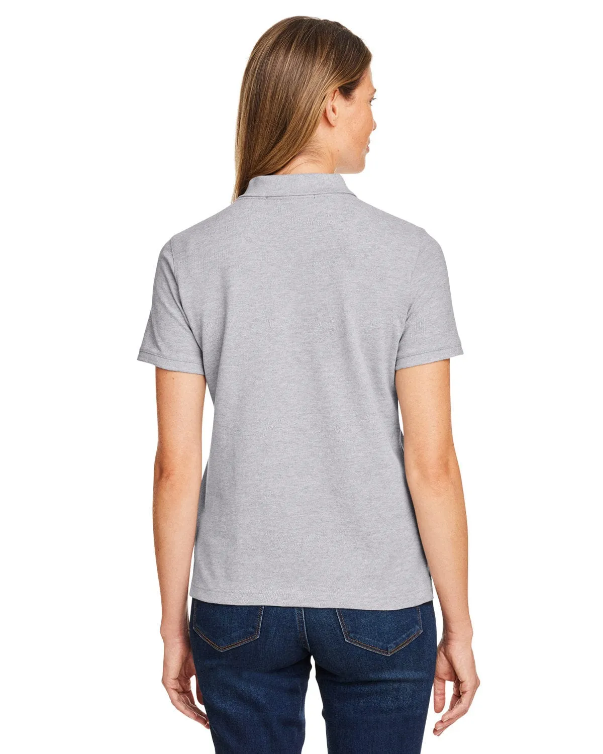 Harriton Ladies Cotton Pique Polo Shirt | Grey Heather