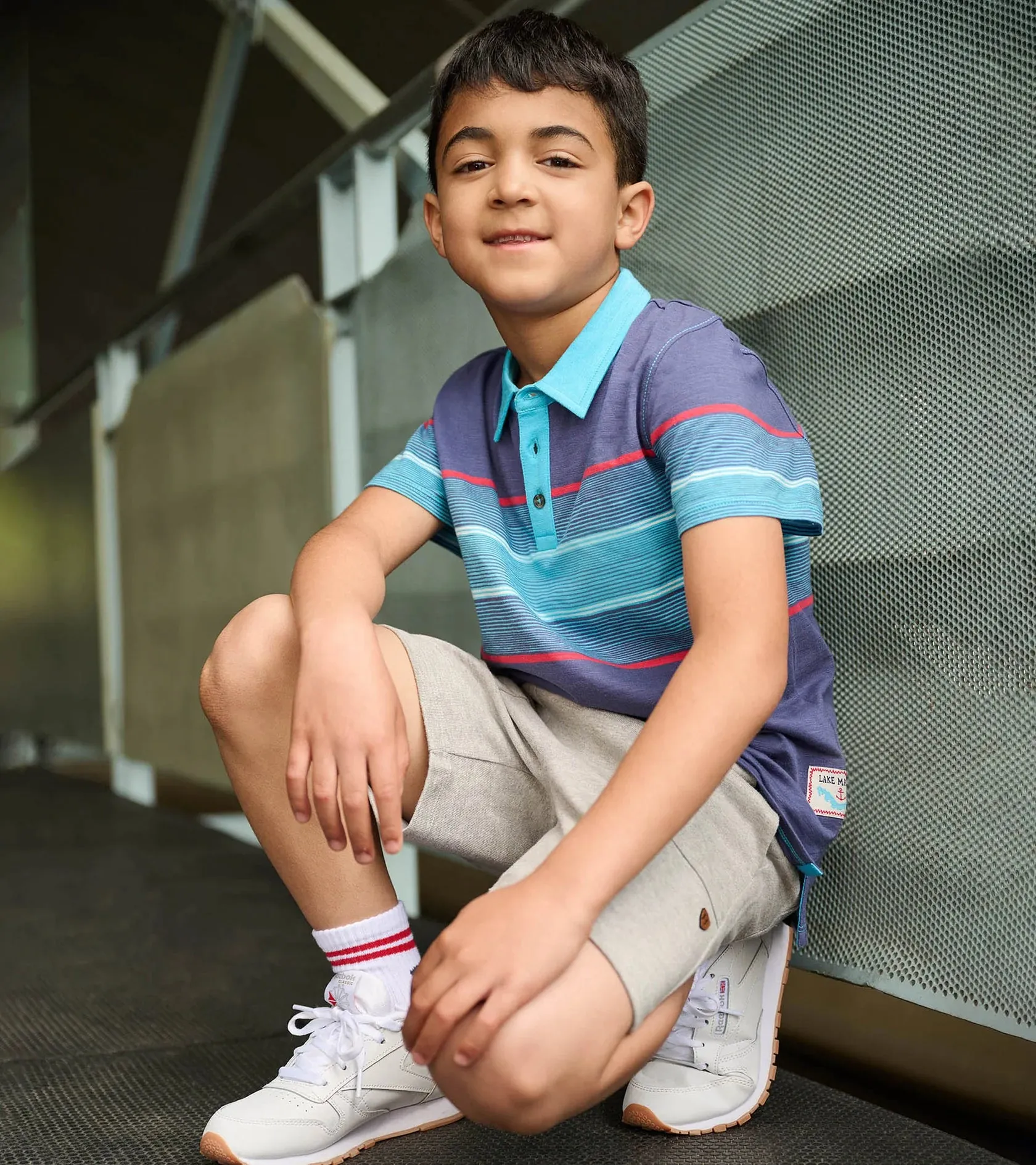 Hatley Boys Norse Blue Stripes Polo Tee