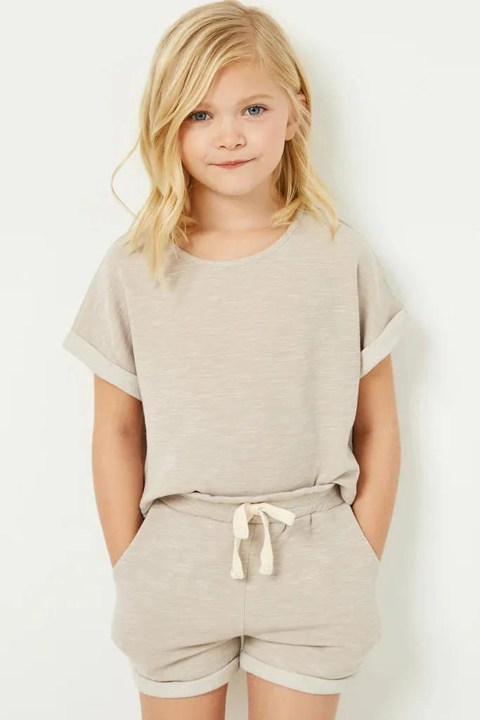 Hayden Girls Heathered Knit Shorts
