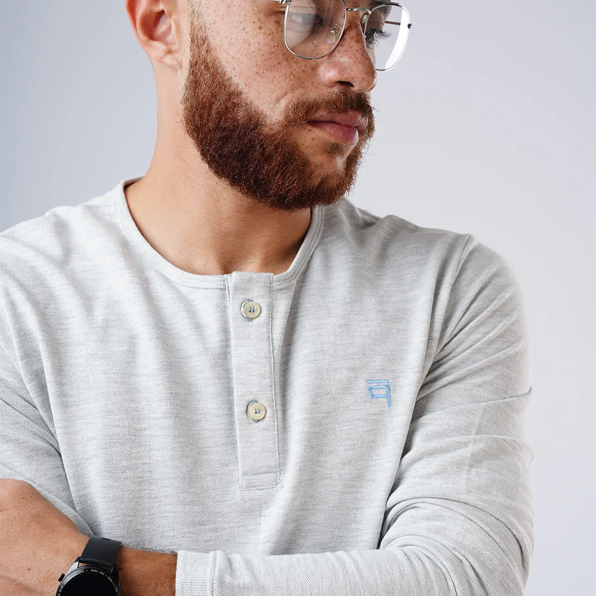 Henley Pique Long Sleeve