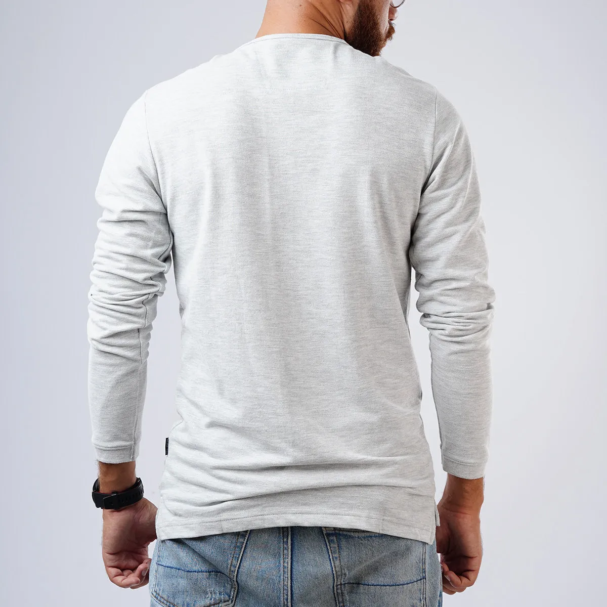 Henley Pique Long Sleeve