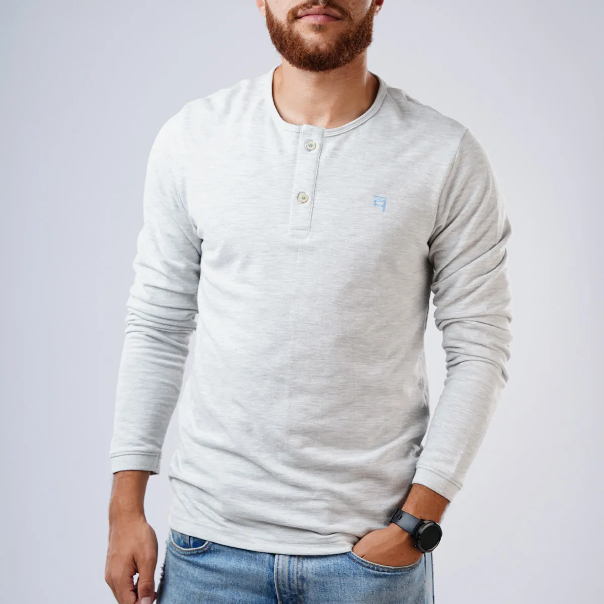 Henley Pique Long Sleeve