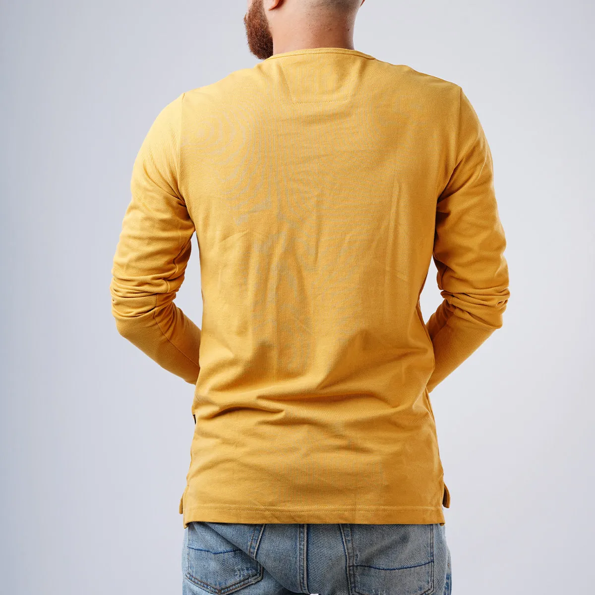 Henley Pique Long Sleeve